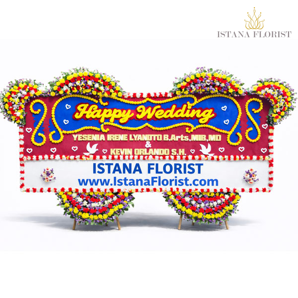 Karangan bunga wedding