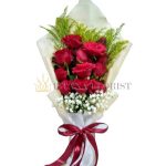 Buket Bunga Valentine Cinta Suci - Mawar Segar Elegan
