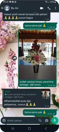 testimoni karangan bunga Istana Florist