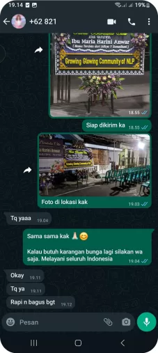 testimoni karangan bunga Istana Florist
