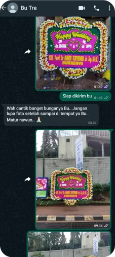 testimoni karangan bunga Istana Florist