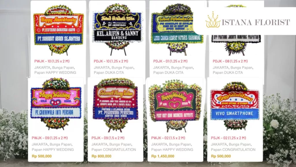 Istanaflorist.com Jual Karangan Bunga Papan Buket pernikahan wedding