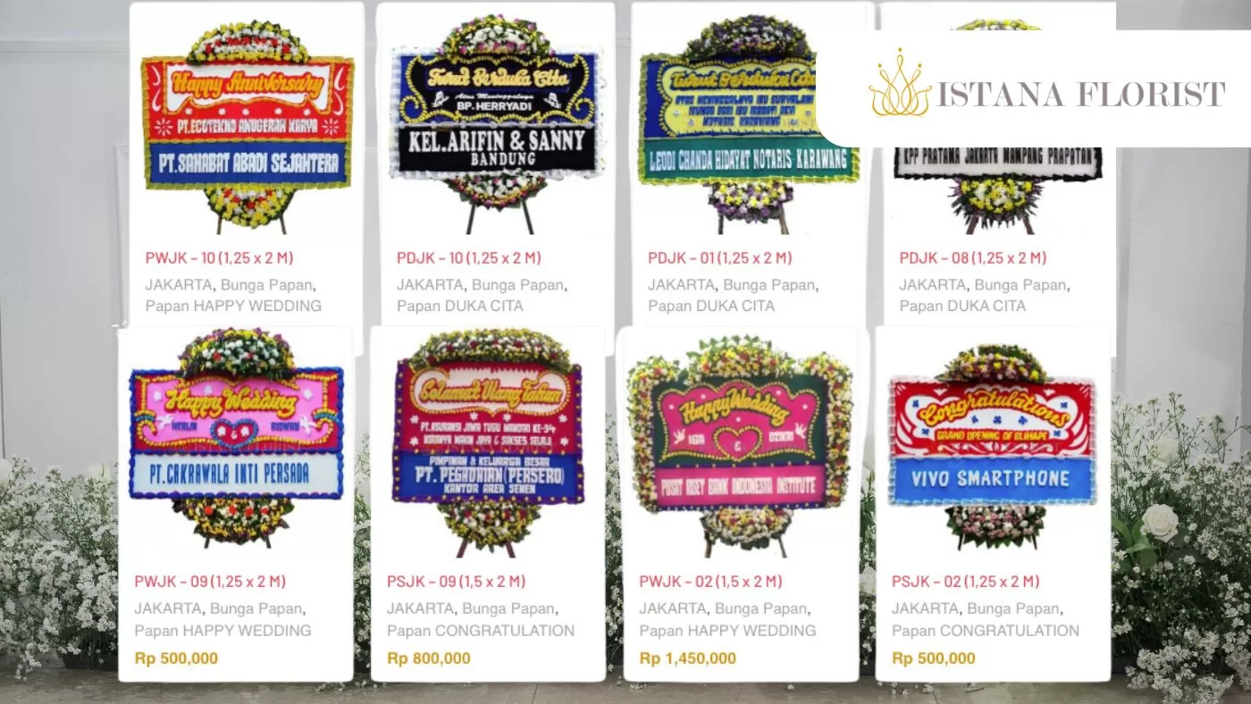 Istanaflorist.com Jual Karangan Bunga Papan Buket pernikahan wedding