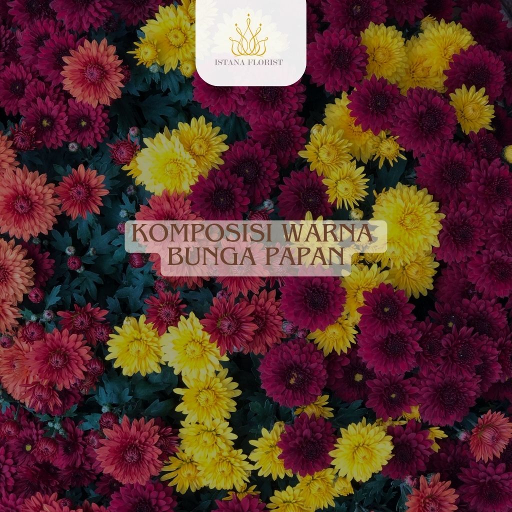 komposisi warna bunga papan