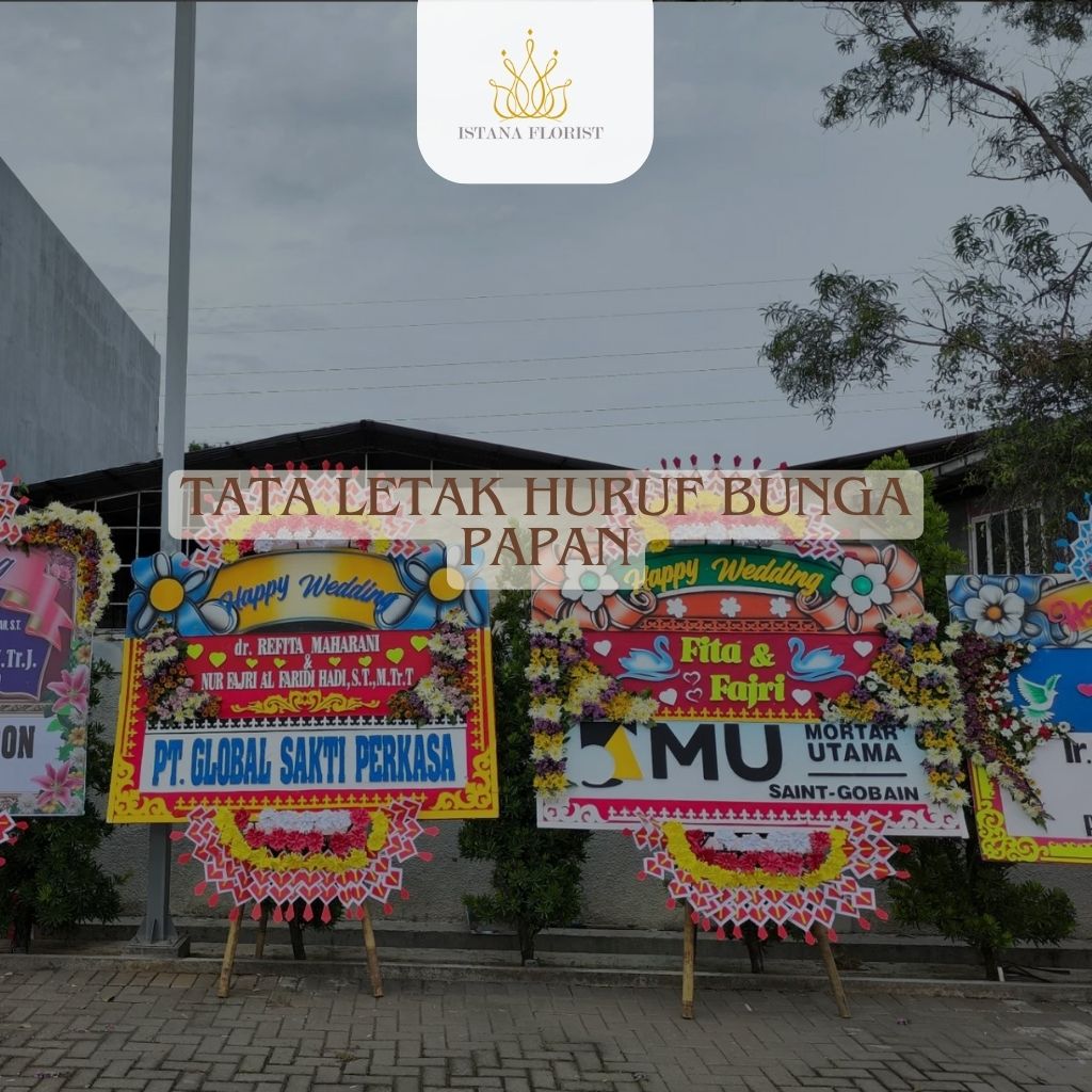 tata letak huruf bunga papan