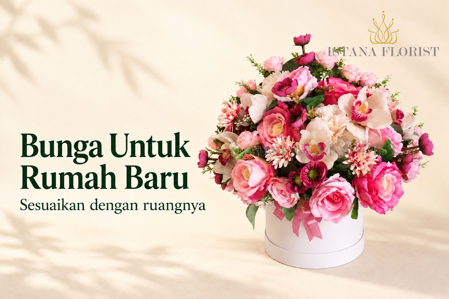 Rangkaian bunga pink dan putih untuk ilustrasi pilihan bunga rumah baru